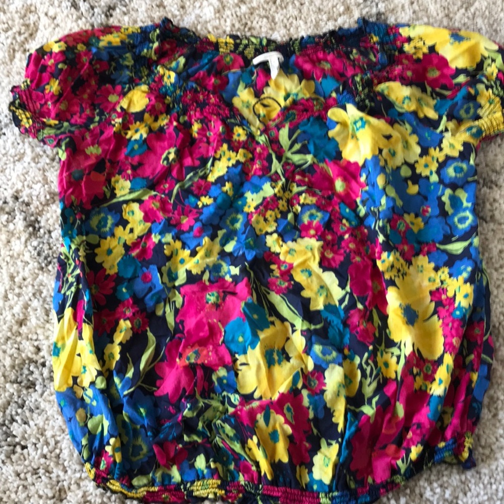 Maternity floral shoulder top